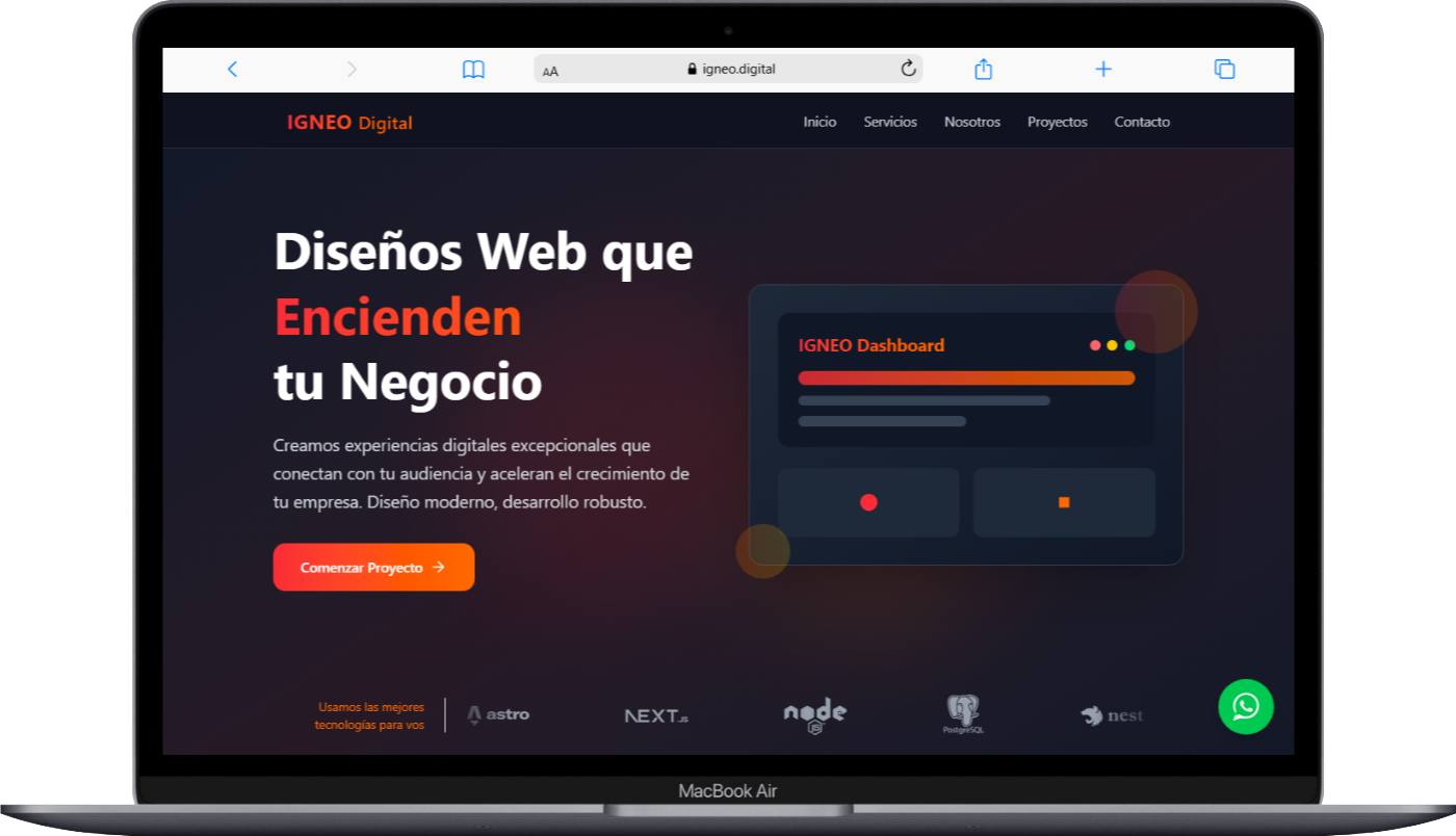 Proyecto IGNEO Digital laptop