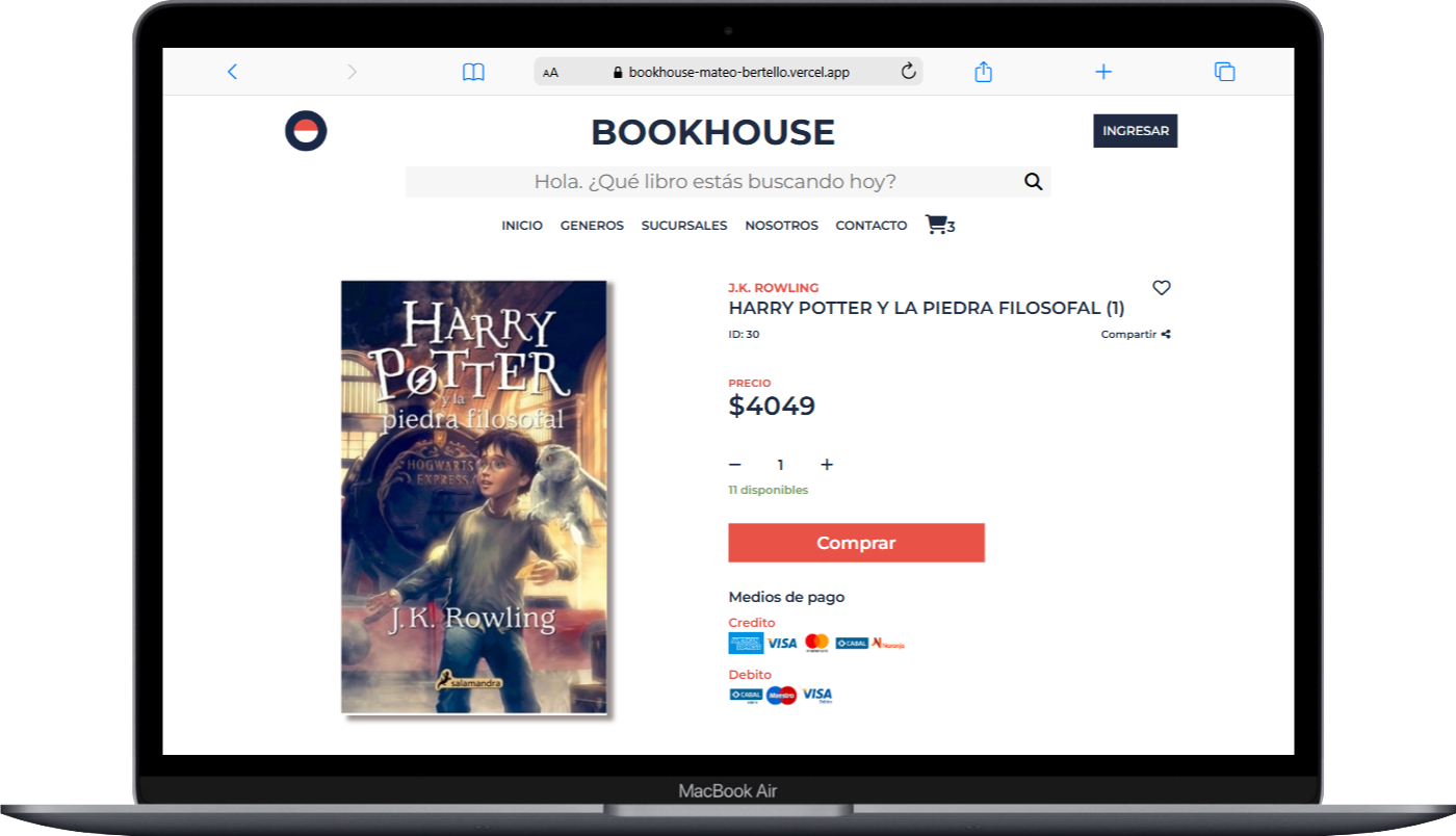 Proyecto Bookhouse laptop